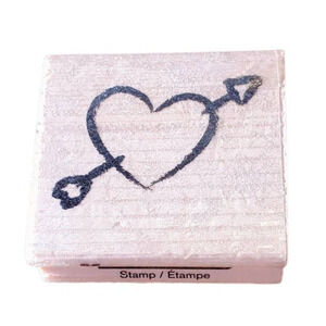 Love Heart With Arrow Craft Smart Wood Mounted Rubber Stamp